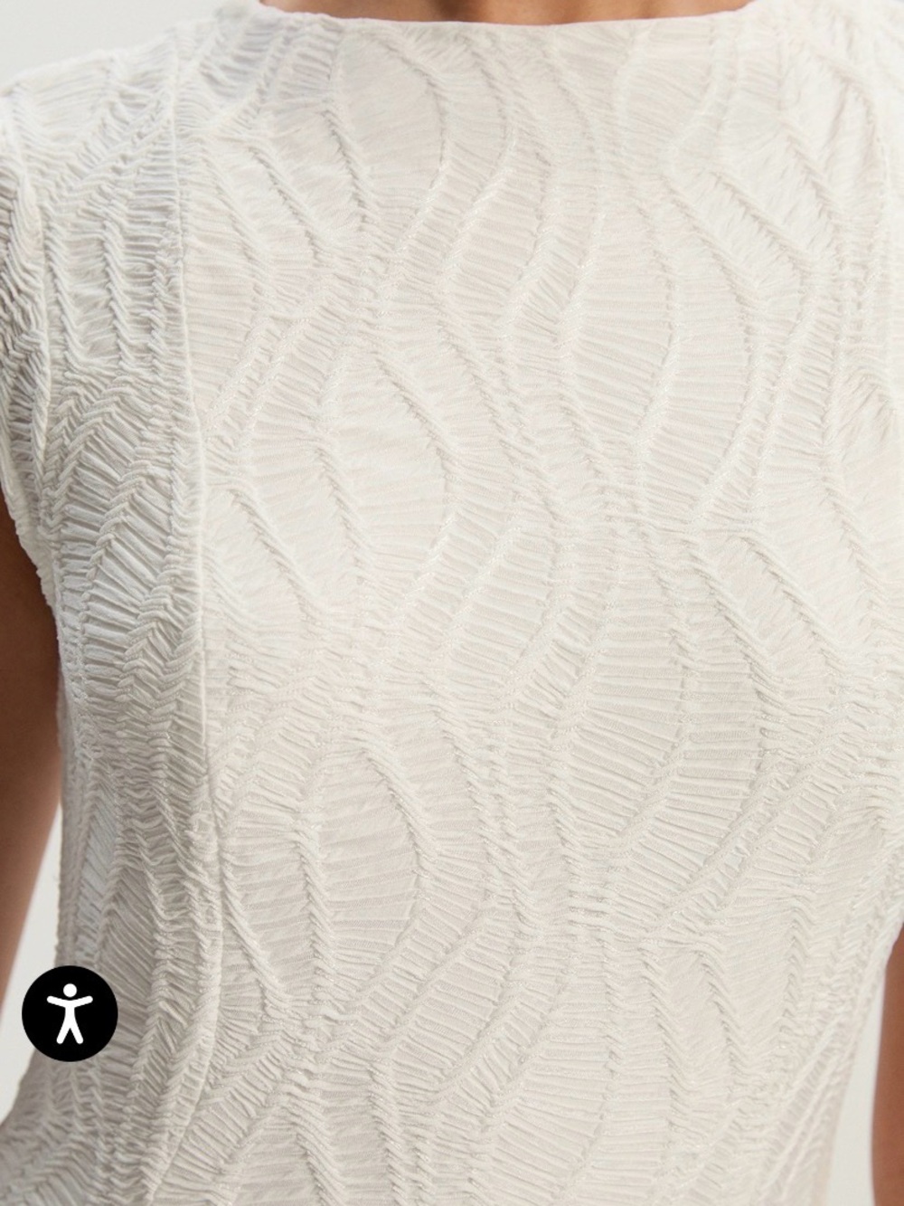 Karen Millen White Textured Midi Dress - Picture 4 of 4
